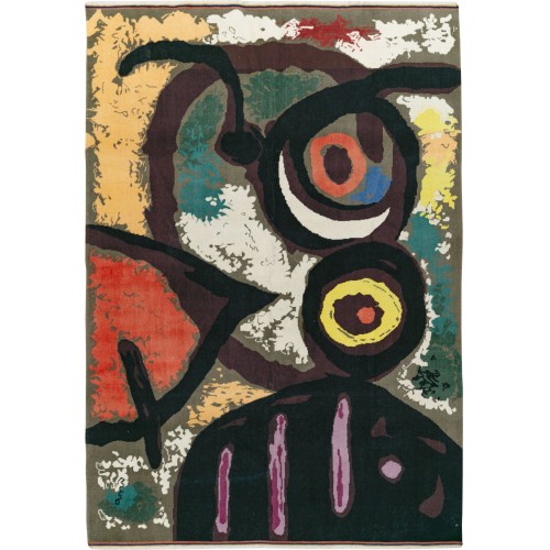 Modern Turkish Deco Rug in Style of Joan Miro No. 10964