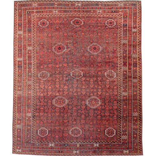 Rare Oversize Tribal Red Brown Beshir Rug No. 10977