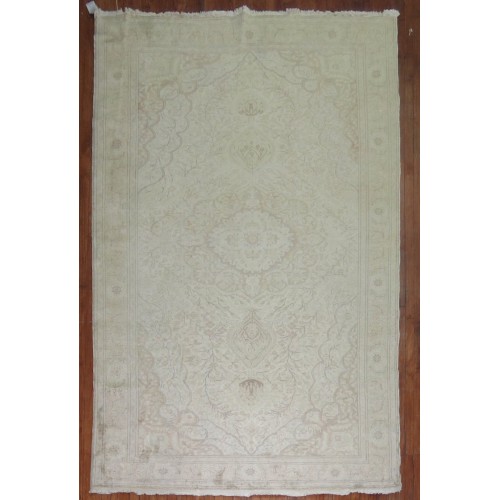 White Vintage Turkish Rug No. 28650