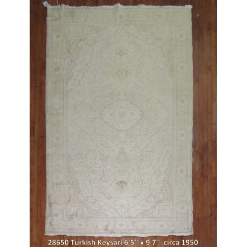White Vintage Turkish Rug No. 28650