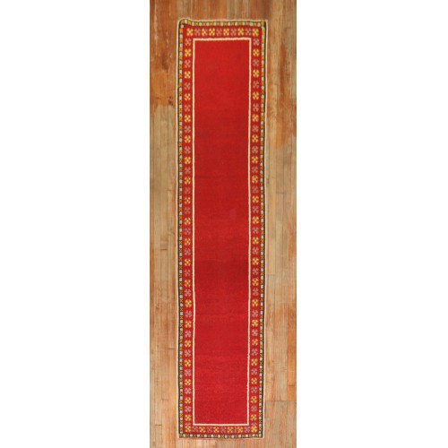 Red Vintage Turkish Tulu Runner No. 29335