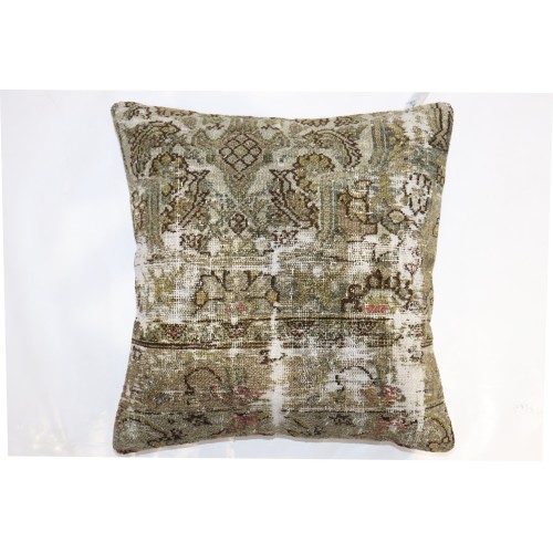 Worn Persian Bibikabad Rug Pillow No. 31085h