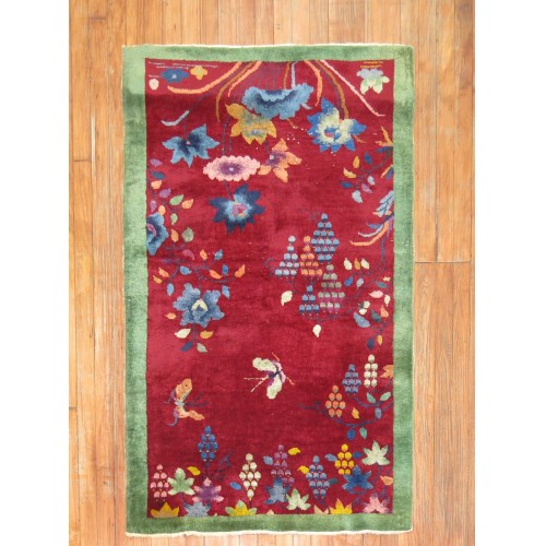 Red Chinese Art Deco Rug No. 31138