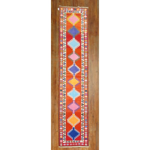 Vintage Turkish Boho Chic Runner No. 31205