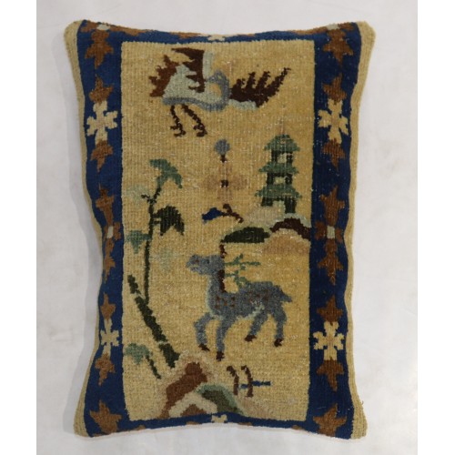 Chinese Pictorial Rug Pillow No. 31576