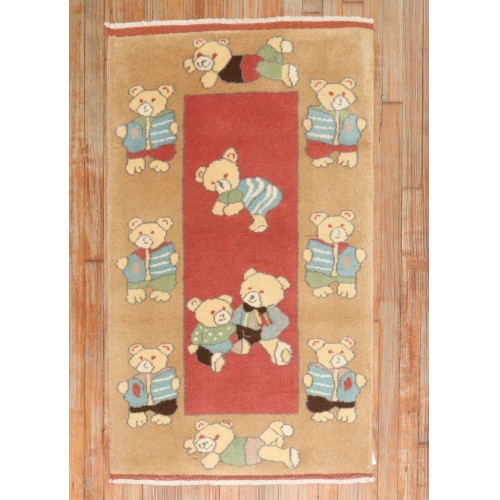 Teddy Bear Vintage Turkish Rug No. 31771