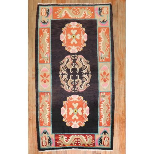 Vintage Decorative Tibetan Rug No. 31778