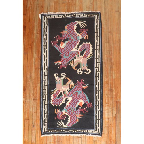 Dragon Vintage Tibetan Rug No. 31781