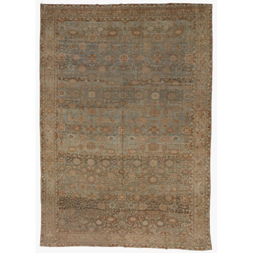Oversize Light Blue Persian Malayer Rug No. 10435