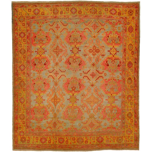 Exotic Antique Colorful Oushak Rug No. 6849