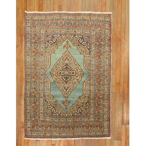 Antique Turquoise Tabriz Rug No. 7329