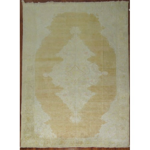 Brown Yellow Ivory Fine Turkish Cotton Rug No. 7437