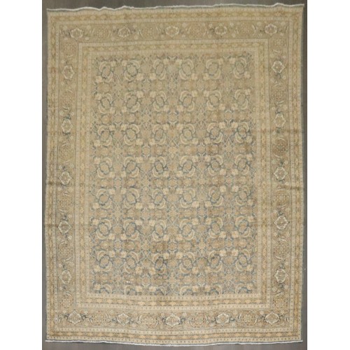 Antique Blue Gold Tabriz Carpet No. 7856