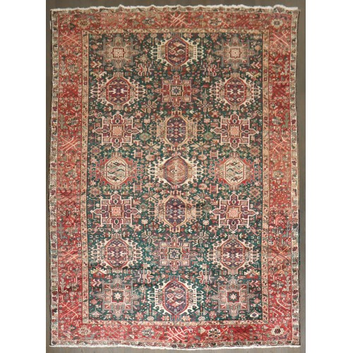 Emerald Green Vintage Persian Heriz No. 10949