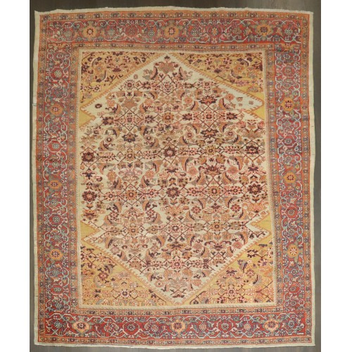  Dramatic  Square Antique Sultanabad Rug No. 8265