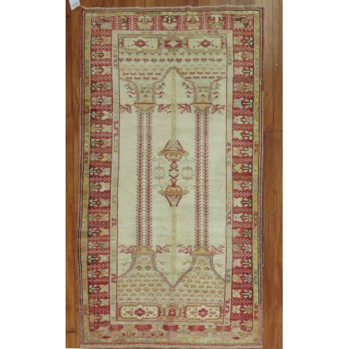 Ivory Turkish Column Prayer Rug No. 8316