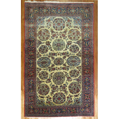 Antique Persian Kashan with Animal Border No. 8332