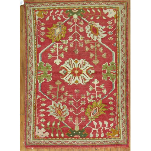 Christmas Color Antique Turkish Oushak Rug No. 8370