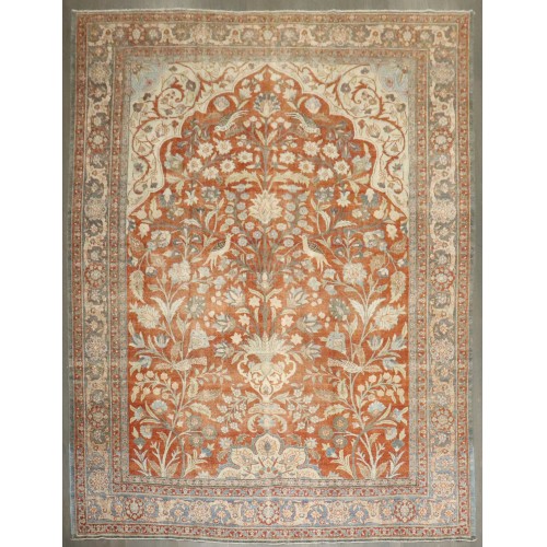 Antique Persian Pictorial Tabriz Carpet No. 8414