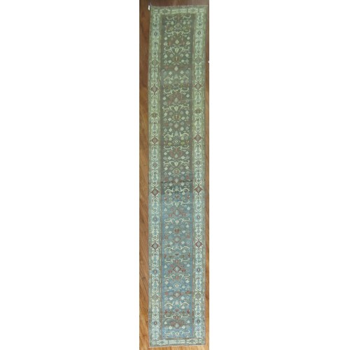 Green  Blue Antique Persian Malayer Runner No. 8874