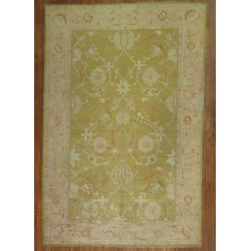 Early 20th Century Lime Turkish Oushak Rug No. 9112