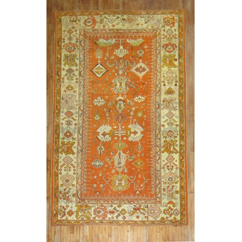 Orange Turkish Antique Oushak Rug No. 9575