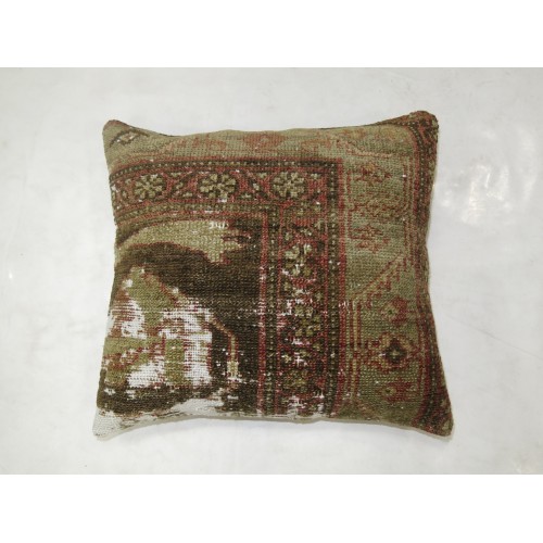 Brown Distressed Persian Rug Pillow No. 9578d