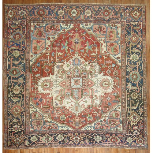 Antique Square Persian Heriz Rug No. 9756