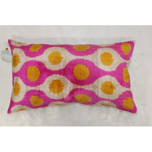 Bright Pink Ikat Pillow No. i139