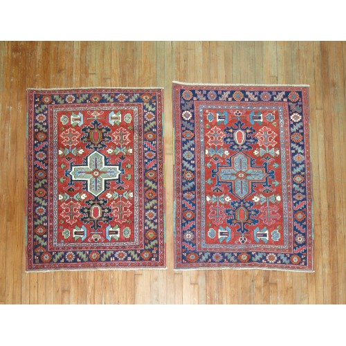 Pair of Antique Persian Serapi Rugs No. j1052