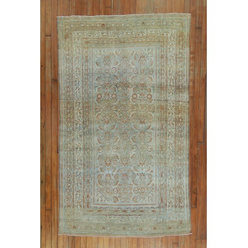Persian Malayer Accent Rug in Light Blue Terracotta Accents No. j1520