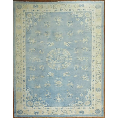 Oversize Light Blue Chinese Rug No. j1538