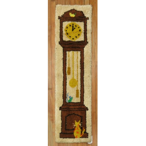 Grandfather Clock Vintage Rug No. j1610