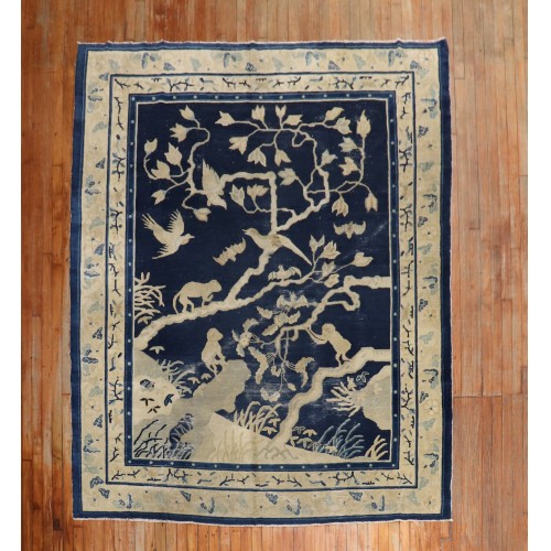 19th Century Monkey Pictorial Chinese Rug No. j2189