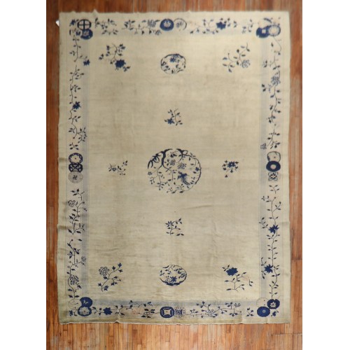 Beige Gray Blue Chinese Rug No. j2282