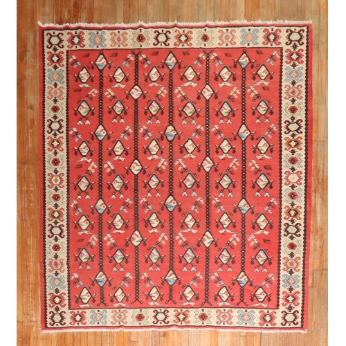Red Tribal Turkish Kilim No. j2368