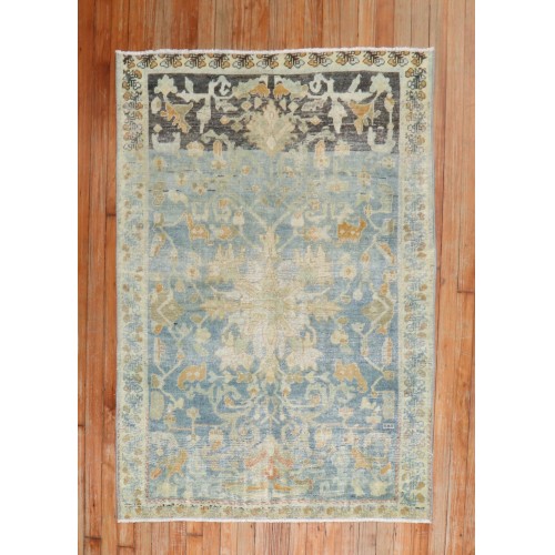 Brown Tribal Persian Earth Tone Square Scatter Rug, 20th Century For Sale  at 1stDibs