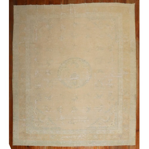 Distressed Chinese Light Neutral Rug No. j2665