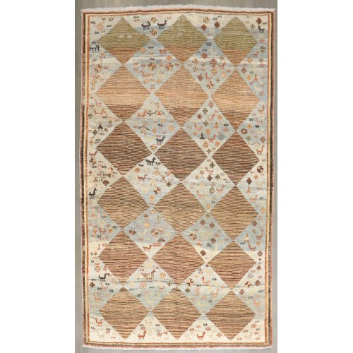 Folk Art Persian Gabbeh Rug No. j3316