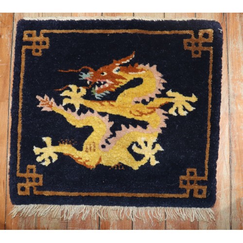 Tibetan Dragon Mini Rug No. j3383