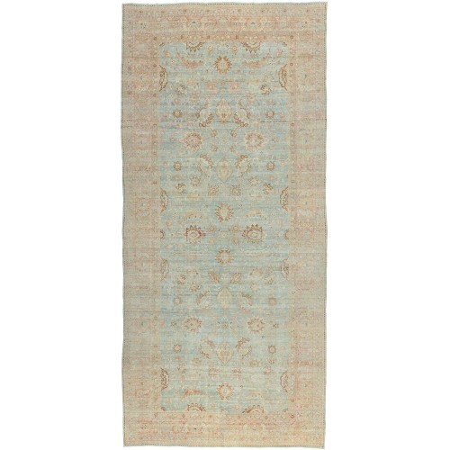 Oversize Light Blue Persian Yazd Rug No. j3406