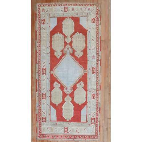 Red Vintage Inspired Caucasian Rug No. j3451