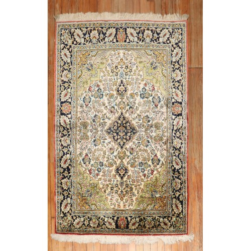 Persian Qum Silk Vintage Rug No. j3479