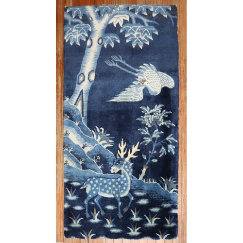 Blue Chinese Animal Pictorial Rug No. j3525