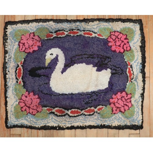 American Hooked Duck Rug No. j3610