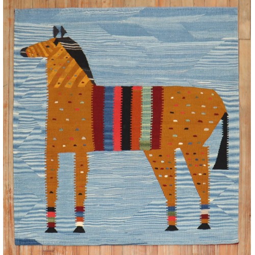 Persian Horse Pictorial Kilim No. j3634