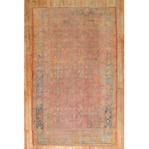 Distressed Antique 19th Century Oushak No. j3912