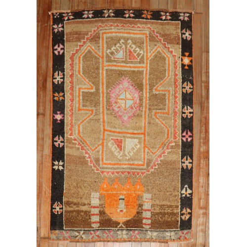 Turkish Kars Prayer Scatter Rug No. j3930