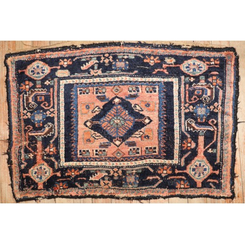 Afshar Distressed Mini Square Rug No. j3957