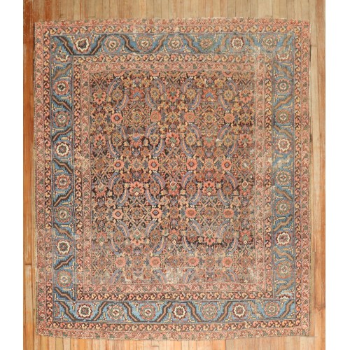 Square Worn Persian Bakshaish Carpet No. j3973